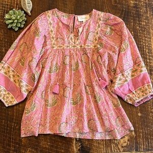 Cleobella Pink Floral Blouse